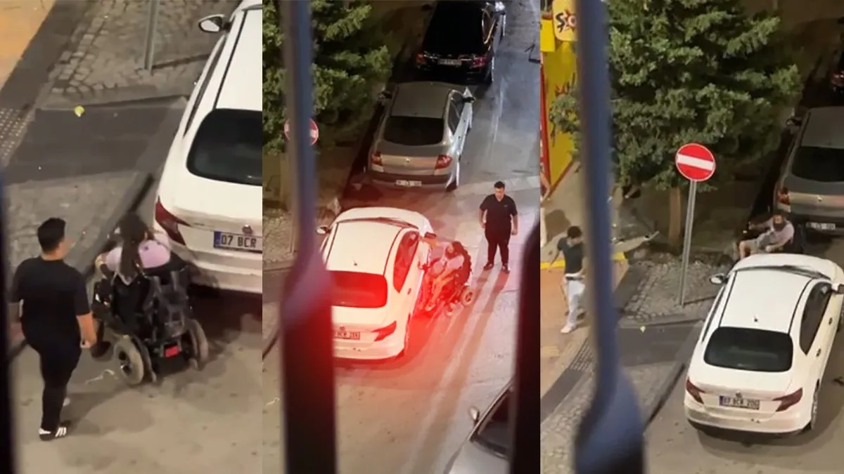 Kendisi için ayrılan engelli rampasını kullanamayınca sinir krizleri geçirdi: Otomobili adeta parçaladı!