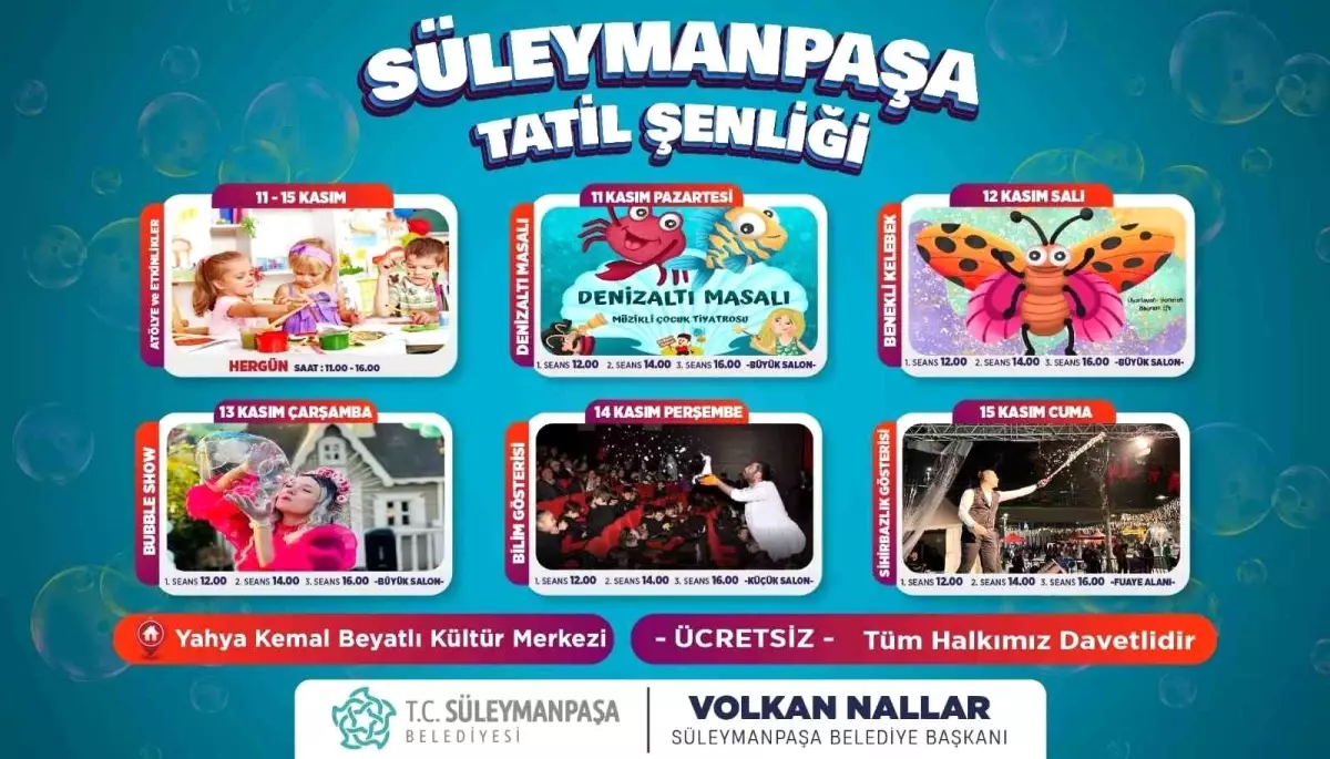 Süleymanpaşa’da Çocuklar için Eğlence Dolu Tatil Şenliği