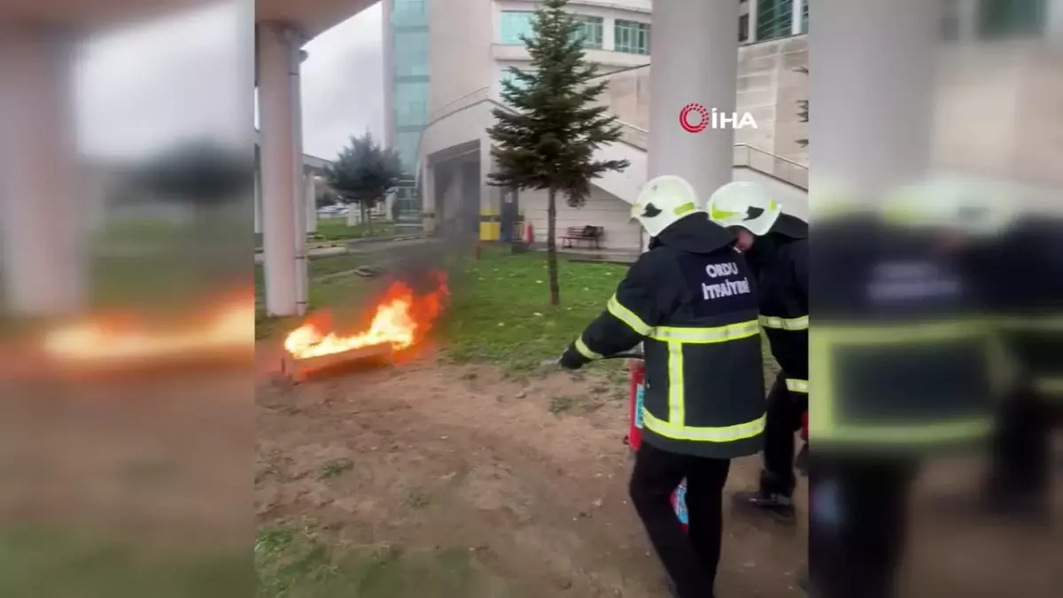 Ünye Devlet Hastanesi’nde Yangın Tatbikatı ve Can Güvenliği Eğitimi Düzenlendi